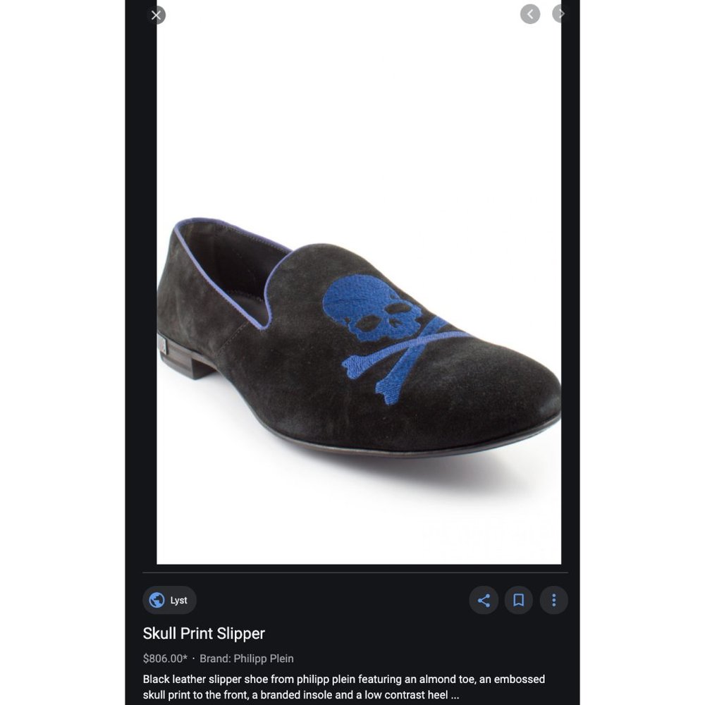 $800 PHILIPP PLEIN Designer Black Suede Loafers